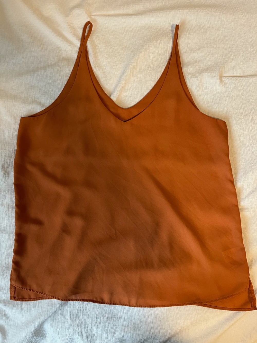 Sleeveless V-Neck Cami Tank Top - Rust